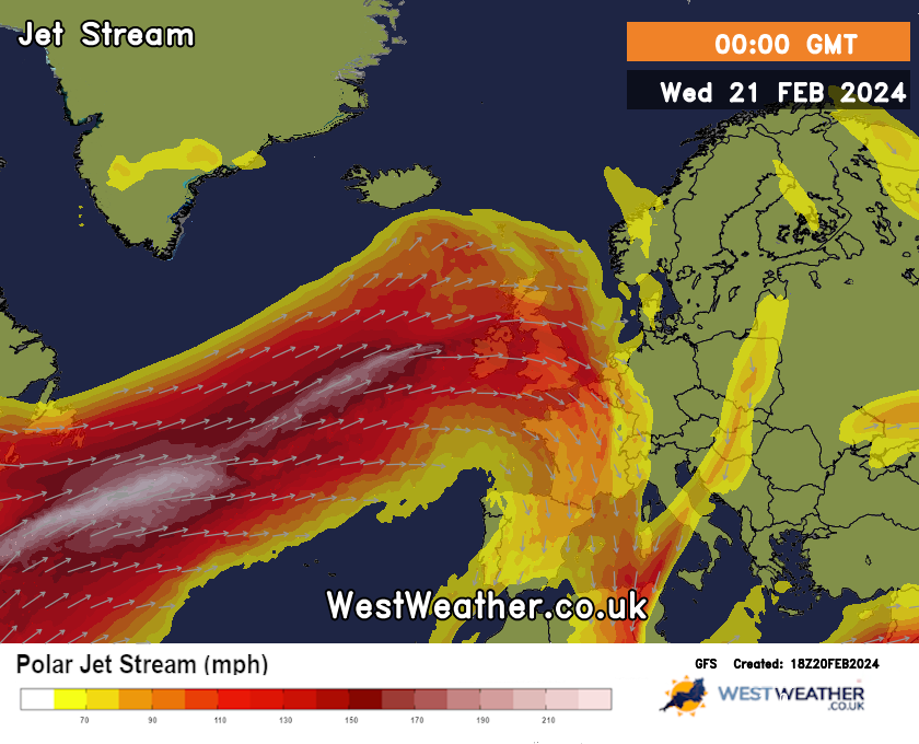 Jet Stream Forecast - Polar Jetstream Tracker Map